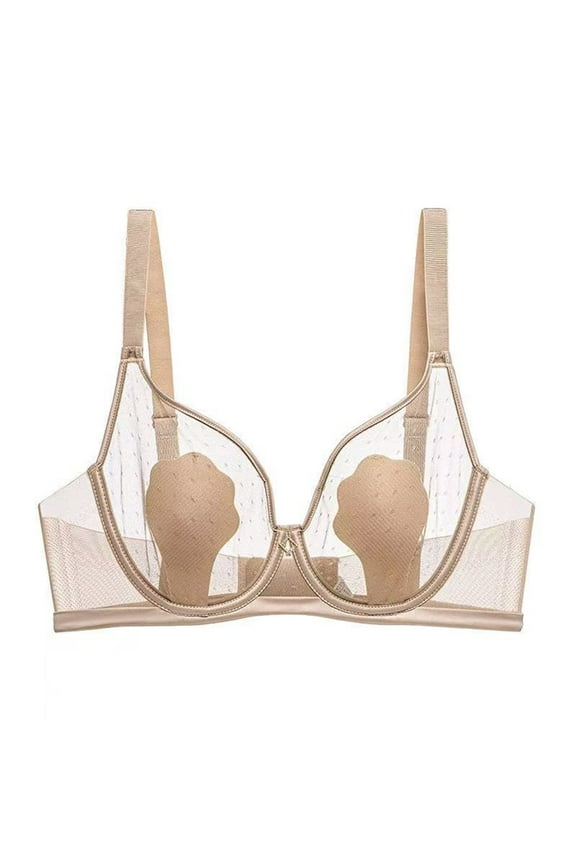 Womens Bras Womens Sexy Sheer See Through Bras Unlined Underwire Lace Mesh Non Padded Ultra Thin Clear Bralette