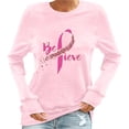 thumbnail image 1 of Byworldtasic Womens Breast Cancer Sweatshirt Womens Pink Ribbon Sweater Cancer Awareness Long Sleeve Casual Fall Crewneck Pullover Tops, 1 of 4