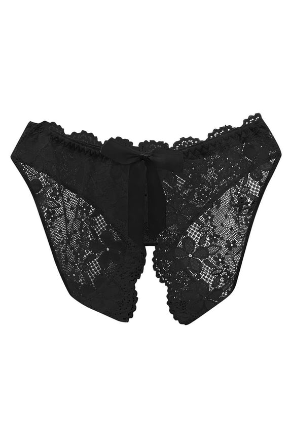 Womens Breathable Underwear Sexy Crotchless Underwear for Women Lace Seamless Naughty Panties Cheeky Low Rise No Show Stretchy Hipster Brief