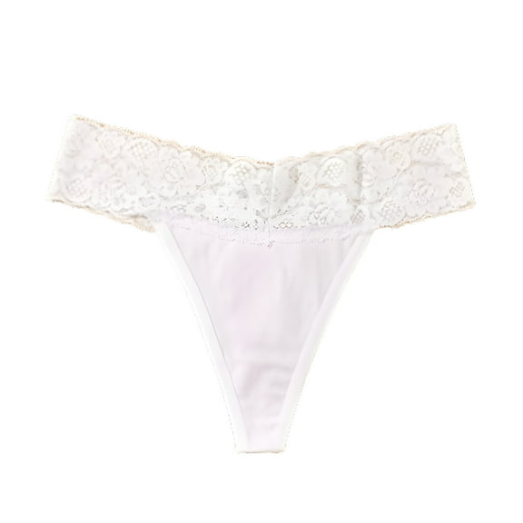 Byworldtasic Womens Breathable Underwear Sexy Lace Cotton Briefs for Women Soft Seamless T Back Low Waist Panties Fashion Comfortable Ladies Underwear