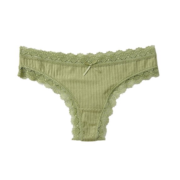 Byworldtasic Womens Breathable UnderwearSexy Thong for Women Stretchy Lace T Back Seamless Underwear No Show Soft Comfortable Lightweight Panties Green