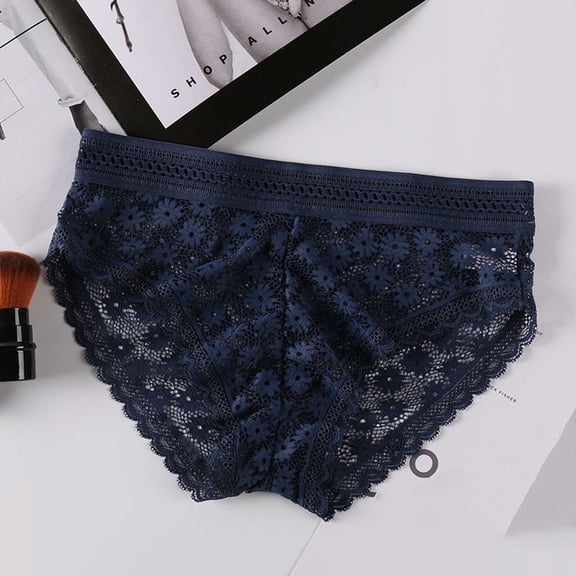 Byworldtasic Womens Breathable UnderwearWomen Lace Hipster Panties Full Coverage Soft Stretch Boxer Briefs Blue