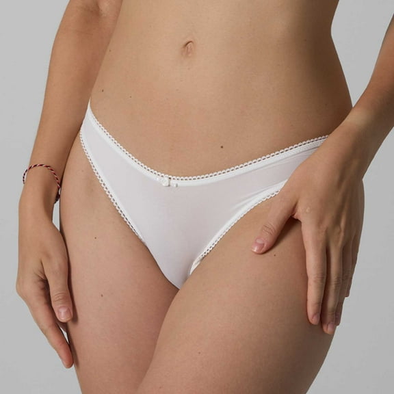 Byworldtasic Womens Breathable UnderwearWomen's Lace Sexy Cheeky Bottoms Mid-rise Waist Hip Lift Comfortable Body Underwear Briefs White