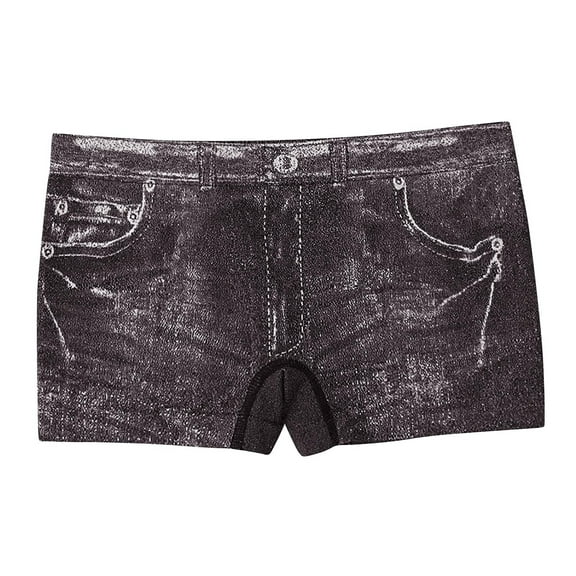 Byworldtasic Womens Faux Denim Shorts Stretchy Butt Lifting Jean Shorts Plus Size Booty Jegging Leggings