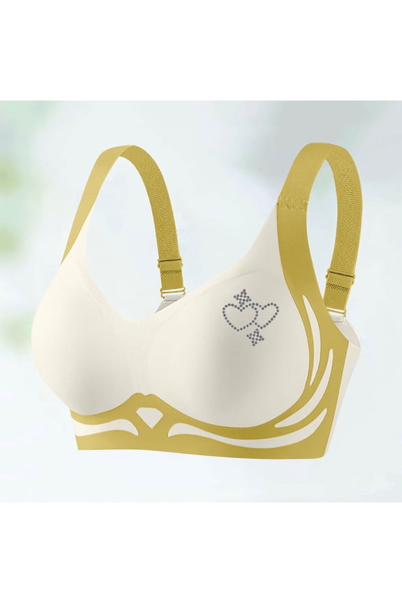 Womens Heart Print Bras Womens Full Coverage Soft Wirefree Bras Lift Stretch Stretch Seamless Lightly Moisture-Wicking Bras(M-5XL)