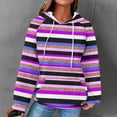 thumbnail image 1 of Byworldtasic Womens Hoodies Women Oversized Striped Color Blocks Hoodies Sweater Knit Tops Fashion Pullover Casual Long Sleeve Shirts with Pockets, 1 of 5