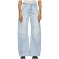 thumbnail image 1 of Byworldtasic Womens Jeans Women's Baggy Denim Pants Casual Wide Leg Boyfriend Jeans Vintage Straight Leg Jeans Y2K Streetwear Light Blue, 1 of 5