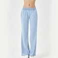 thumbnail image 1 of Byworldtasic Womens Jeans Womens Elastic Waist Wide Leg Jeans Loose Fit Baggy Denim Pants Light Blue, 1 of 3