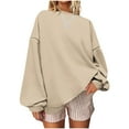 thumbnail image 1 of Byworldtasic Womens Long Sleeve TopsFall Tops for Women Crewneck Shirts Casual Tunic Blouses Lightweight Pullover Sweatshirts, 1 of 5