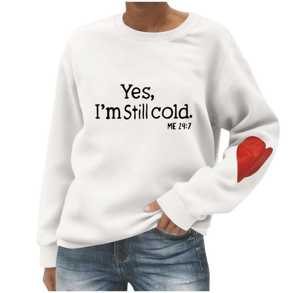 Byworldtasic Womens Long Sleeve TopsSweatshirt For Women Crewneck Winter Freezing Sweatshirts Funny Pullover Tops Blouse