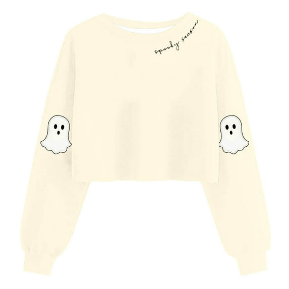 Byworldtasic Womens Long Sleeve TopsWomens Halloween Sweatshirt Oversized Casual Crew Neck Loose Pullover Fashion Comfy Tops