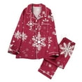 thumbnail image 1 of Byworldtasic Womens Pajamas Sets Women's Christmas Prints Plus Size Long Sleeve Sleepwear Top with Straight Leg Pants 2 Piece S-2XL, 1 of 7