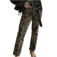 thumbnail image 1 of Byworldtasic Womens Pants Wide Leg Jeans Woman Trendy High Waisted Leopard Cheetah Print Ankle Length Stretchy Denim with Pockets, 1 of 7
