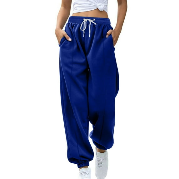 Byworldtasic Womens Pants Womens Jogger Sweatpants Baggy Drawstring High Waisted Yoga Joggers with Pockets Comfy Cinch Bottom Athletic Pants