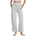 thumbnail image 1 of Byworldtasic Womens Pants Womens Wide Leg Yoga Pants Stretchy Athletic Work Pants Business Casual Pants Drawstring Sweatpants, 1 of 9