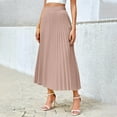 thumbnail image 1 of Byworldtasic Womens Pleated Midi Skirts Womens Aline Long High Elastic Waisted Summer Flowy Chiffon Swing Skirt, 1 of 9