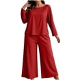 thumbnail image 1 of Byworldtasic Womens Plus Size Lounge Set 2 Piece Outfits Sweatsuits Tracksuit Long Sleeve Baggy Wide Leg Pant Sets, 1 of 7