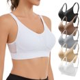 thumbnail image 1 of Byworldtasic Womens Plus Size Seamless Mesh Breathable Wireless Bra Gathered Front Design Bralette Adjustable Soft Bra, 1 of 9