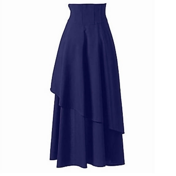 Byworldtasic Womens Plus Size Skirts Women Fashion Gothic Layered Punk Lace Irregular Party Long Skirt