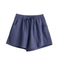 thumbnail image 1 of Byworldtasic Womens Shorts Casual Loose Elastic Drawstring Summer Beach Bermuda Pocketed Shorts, 1 of 4
