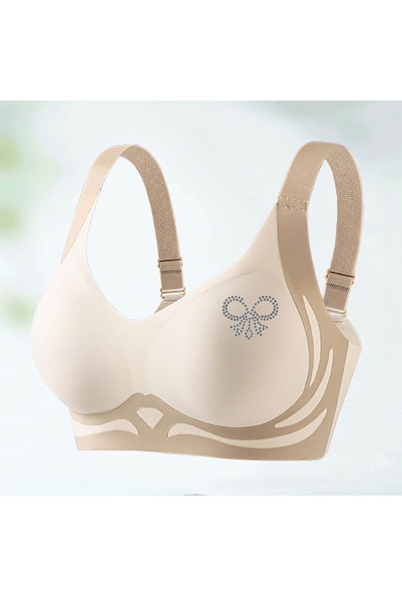 Womens Simple Bow Bras Womens Bras Full Coverage Soft Wirefree Bras Lift Stretch Stretch Seamless Lightly Smooth Comfort Bras(M-4XL)