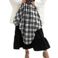 thumbnail image 1 of Byworldtasic Womens Skirts Goth Asymmetrical Midi Skirt Women Punk Plaid Y2k Fairy 90s Flowy Plaid Skirts for Women High Waist Long Skirt, 1 of 7