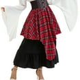 thumbnail image 1 of Byworldtasic Womens Skirts Goth Asymmetrical Midi Skirt Women Punk Plaid Y2k Fairy 90s Flowy Plaid Skirts for Women High Waist Long Skirt, 1 of 6