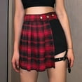 thumbnail image 1 of Byworldtasic Womens Skirts Plus Size Womens Goth Punk Y2K Skrit Front Buttons Mesh Print Skirts with Shorts, 1 of 9