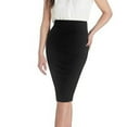 thumbnail image 1 of Byworldtasic Womens Skirts Women's Office Work Pencil Skirt Stretch High Waist Knee Length Bodycon for Business and Casual Wear, 1 of 4