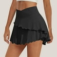 thumbnail image 1 of Byworldtasic Womens Solid Color Skirts Tennis Skirts for Women Golf Skorts with Pockets High Waist Ruffle Athletic Skirt, 1 of 7