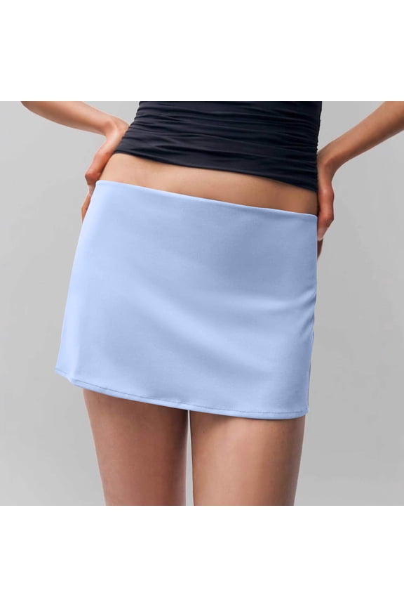 Womens Solid Color Skirts Womens Mini Skorts Sexy Mid-Waisted Pencil Bodycon Short Skirts Y2k Wrap Skirts