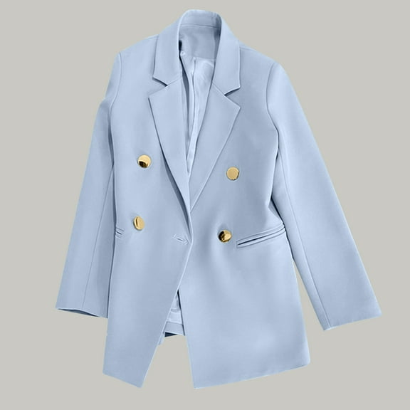 Byworldtasic Womens Suit Jacket Women's Oversized Blazer - Double Breasted Casual Business Jacket, Long Sleeve, Lightweight, Lined, Trendy Office Wear