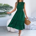 thumbnail image 1 of Byworldtasic Womens Summer Sleeveless Dress Round Neck Layered Ruffles Casual Boho Flowy Maxi Dress, 1 of 8