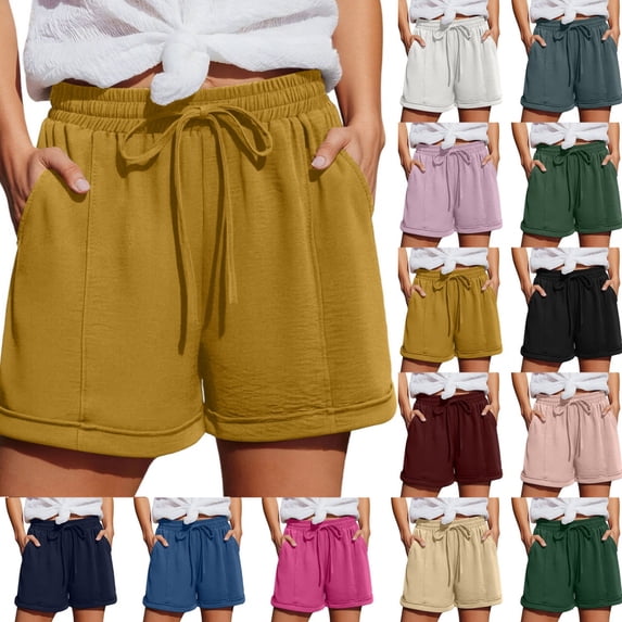 Byworldtasic Womens Sweat Shorts Casual Summer Short Loose Drawstring Lounge Running Athletic Shorts with Pockets