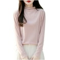 thumbnail image 1 of Byworldtasic Womens Sweaters Light Sweaters for Women Long Sleeve Crew Neck Lightweight Soft Knitted Pullover Tops Pink, 1 of 3