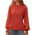 thumbnail image 1 of Byworldtasic Womens Sweaters Pullover Sweaters for Women Casual Loose Long Sleeve Mock Neck Ribbed Jumper Sweaters Chunky Knit Baggy Fall Striped Sweater Top Watermelon Red, 1 of 7