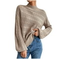 thumbnail image 1 of Byworldtasic Womens Sweaters Women's Fall Oversized Pullover Sweaters Casual Crewneck Long Sleeve Chunky Cable Knit Tops Winter Tops Khaki, 1 of 4