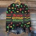thumbnail image 1 of Byworldtasic Womens Sweatshirt Women's Black History Month Print Tops Loose-Fitting Round Neck Long-Sleeved Hoodless Blouses, 1 of 4