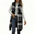 thumbnail image 1 of Byworldtasic Womens Vests Long Plaid Vest for Women 2025 Fall Winter Sleeveless Blazer Jackets Outerwear Trendy Tops, 1 of 5