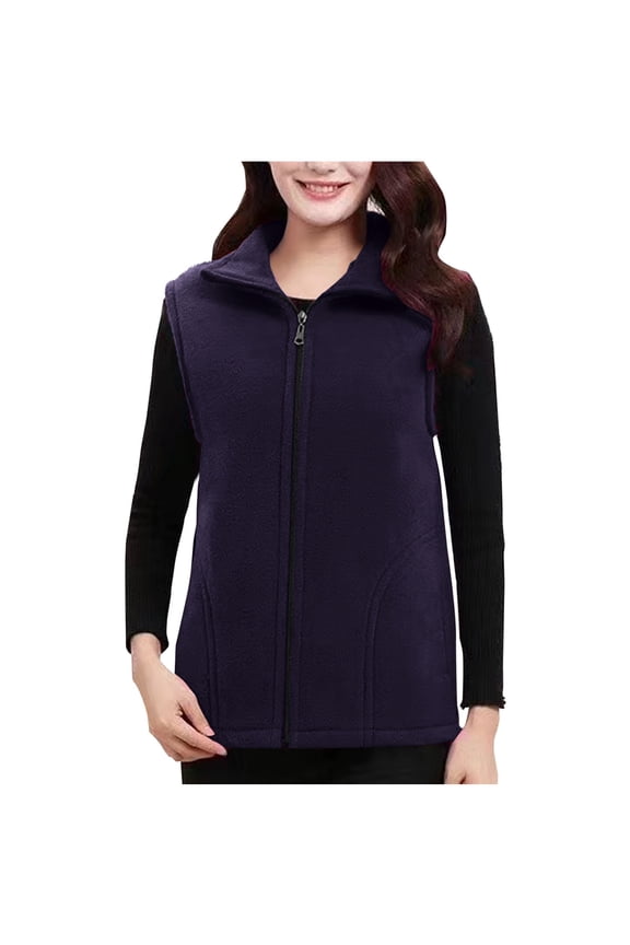 Womens Vests Women's Fleece Jacket Stand Collar Waistcoat Sleeveless Thick Warm Slim Casual Outdoor Vest