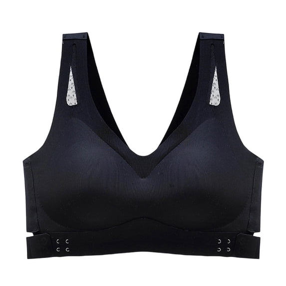 ByworldtasicNo Boundaries Womens Seamless Wireless Bra Wide Shoulder Strap V Neck Padded Support Bra Closure Daily Breathable Bra