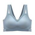 thumbnail image 1 of ByworldtasicNo Boundaries Womens Seamless Wireless Bra Wide Shoulder Strap V Neck Padded Support Bra Closure Daily Breathable Bra, 1 of 8