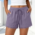thumbnail image 1 of ByworldtasicNo Boundaries Womens Shorts Summer Casual Loose Elastic Waist Drawstring Lace Boho Beach Cover Up Shorts, 1 of 8