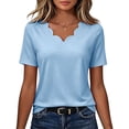 thumbnail image 1 of ByworldtasicNo Boundaries Womens Summer Tops V Neck Short Sleeve Shirts Dressy Casual Tunic Blouses, 1 of 7