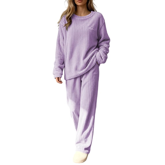 ByworldtasicNo Boundaries Womens Warm Lounge Set Cute Long Sleeve Pajama Sets Casual 2 Piece Pj Outfit Sleepwear Pockets