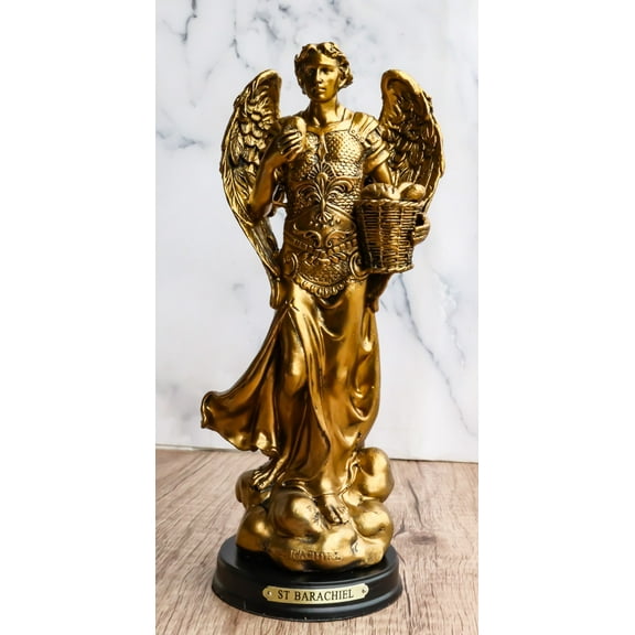 Byzantine Catholic Church Archangel Saint Barachiel Statue 8"H God's Provision
