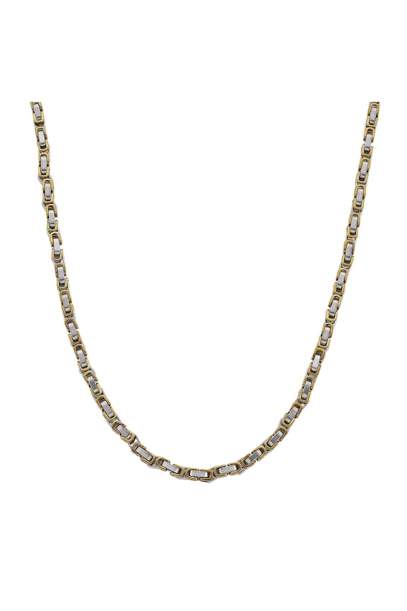Byzantine Chain Necklace in ION Plated Yellow Gold and Stainless Steel 2022 Inches Christmas Gifts