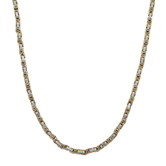 Byzantine Chain Necklace in ION Plated Yellow Gold and Stainless Steel 2022 Inches Christmas Gifts