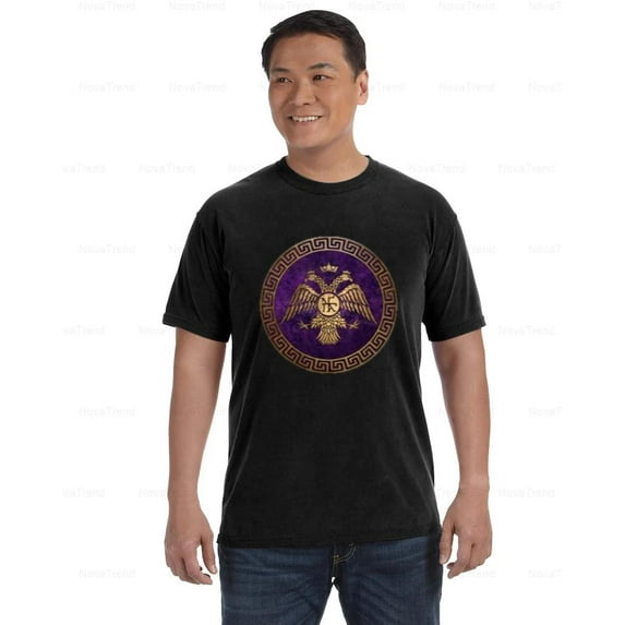 Byzantine Empire Comfort Coler T-Shirt with Constantinople Symbol, Unisex, up to size 4XL