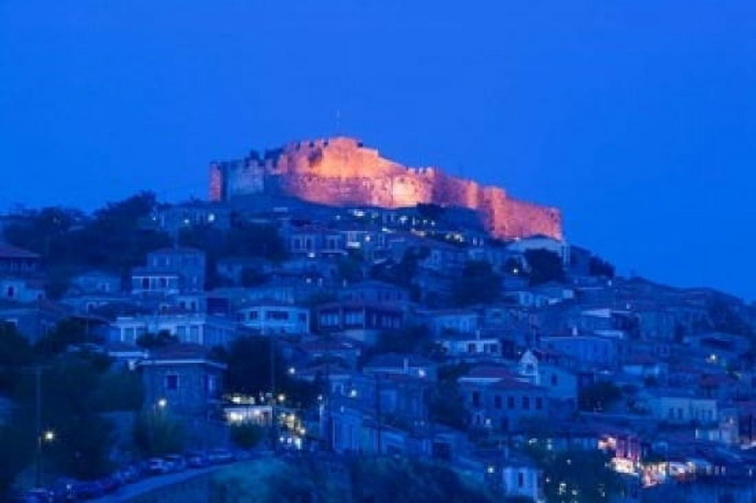 Byzantine-Genoese Castle Lesvos Mithymna Northeastern Aegean Islands Greece Canvas Art - Walter Bibikow DanitaDelimont (36 x 24)
